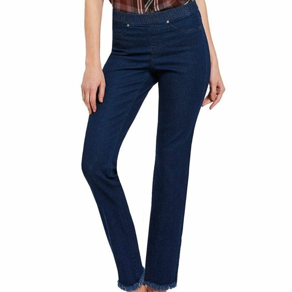 HUE U19284 Raw Fringe Denim Skimmer Legging Pant